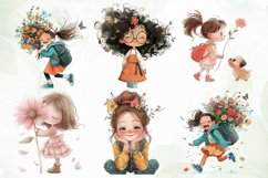 Joyful Young Girl Sublimation Clipart Product Image 5
