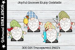 Joyful Gnomes Enjoy Cocktails Sublimation Clipart Product Image 1
