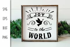 Christmas Farm Sign SVG - Joy to the World Dove Product Image 2