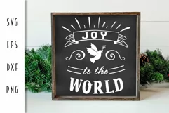 Christmas Farm Sign SVG - Joy to the World Dove Product Image 1