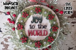 Joy To The World Wreath Sign Laser SVG Product Image 1