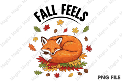Fall Fees, Autumn Fox Png Sublimation Product Image 1