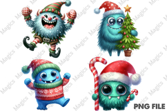 Christmas Monster Sublimation Clipart Product Image 1