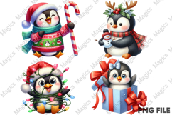 Christmas Penguin Clipart Funny Penguin Product Image 1