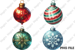 Vintage Christmas Ornaments Clipart Product Image 1