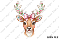 Cute Coquette Floral Christmas Reindeer Product Image 1