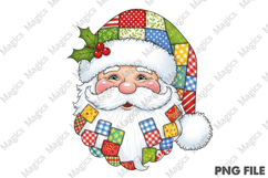Patchwork Santa Claus Christmas PNG Product Image 1