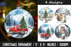 Christmas Ornaments PNG, Round Christmas Ornaments Product Image 1