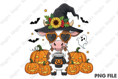Halloween Highland Cow PNG Product Image 1