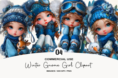 Winter Gnome Girl Clipart Product Image 1
