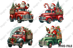 Christmas Truck Clipart | Printable winter Truck PNG Product Image 1