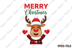 Cute Reindeer Merry Christmas PNG Product Image 1