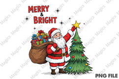 Merry &amp; Bright, Funny Santa Claus Png Product Image 1