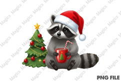 Christmas Raccoon Png Design Product Image 1