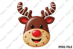 Cute Christmas Reindeer Cookie PNG Product Image 1