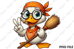 Funny Halloween Goose Girl Design PNG Product Image 2