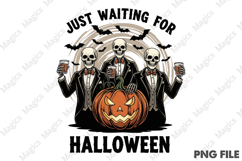 Just Waiting for Halloween, Skeleton PNG Product Image 1