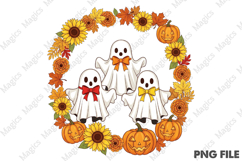 Ghost Pumpkin Autumn Fall Halloween PNG Product Image 1