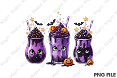 Spooky Purple Black Frappe Clipart Product Image 1