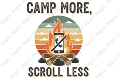 Camp More, Scroll Less PNG | Camping Sublimation Design Product Image 1