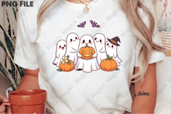 Cute Spooky Ghost Pumpkin Halloween PNG Product Image 2