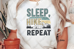 Sleep, Hike Repeat PNG | Camping Sublimation Design Product Image 1