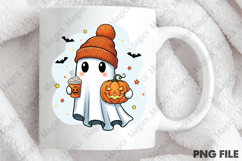 Cute Spooky Ghost Pumpkin Halloween PNG Product Image 4