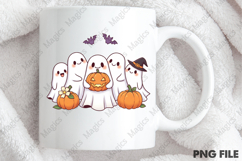 Cute Spooky Ghost Pumpkin Halloween PNG Product Image 4