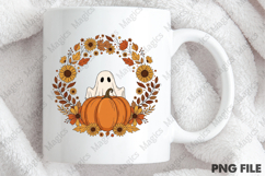 Halloween Fall Ghost Boho PNG, Floral Product Image 4