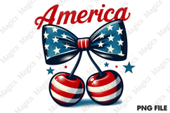 4th of July America Cherry Coquette Bow Product Image 1