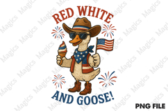 Goose 4th of July Patriotic Cowboy Png Product Image 1
