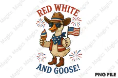 Goose 4th of July Patriotic Cowboy Png Product Image 1