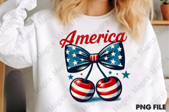 4th of July America Cherry Coquette Bow Product Image 2