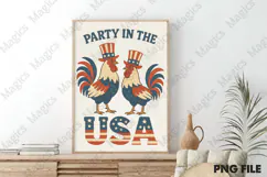 Party in the USA Patriotic Rooster Png Product Image 3