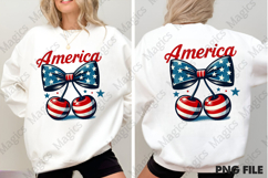 4th of July America Cherry Coquette Bow Product Image 3