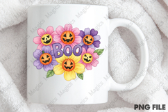 Boho Halloween Flower Pumpkin PNG Product Image 4