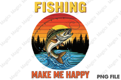 Fishing make me happy t shirt Design Product Image 1