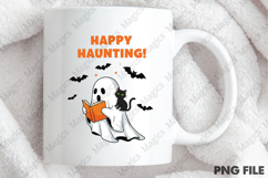 Cute Halloween Ghost Reading Book Png Product Image 4
