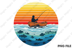 Retro Fishing T-shirt Design Product Image 1