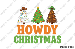 Howdy Christmas Tree Sublimation PNG Product Image 1