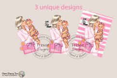 Love You Mom Fashion Blonde Mother &amp; Cute Baby Clipart PNG Product Image 2
