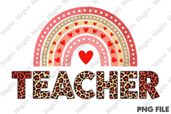 Boho Leopard Rainbow Teacher Sublimation Product Image 1