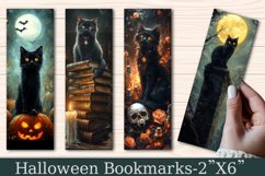 Halloween Creepy Black Cat Bookmark Png Product Image 1