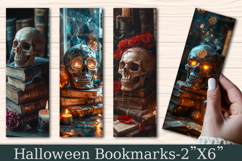 Halloween Skull Bookmark With Books Product Image 1