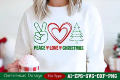 Peace Love Christmas SVG for Gifts and Seasonal Crafts Product Image 1