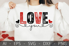 Love You, Valentine’s Day SVG Design Product Image 1