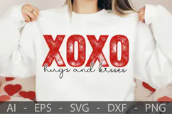 XOXO Hugs and Kisses, Valentine’s Day SVG Design Product Image 1