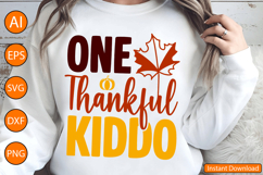 One Thankful Kiddo - Thanksgiving SVG Design Product Image 1