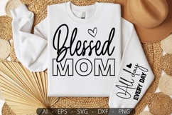 Blessed Mom,Mother&#039;s Day Sleeve SVG Product Image 1