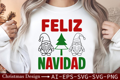 Feliz Navidad SVG - Festive Spanish Christmas Design Product Image 1